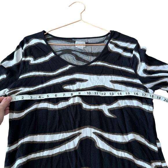 Chicos animal print wide sleeve sweater top size 3 large - Picture 3 of 6